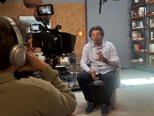 Kence Anderson being interviewed for Designing Autonomous AI Agents Course the 